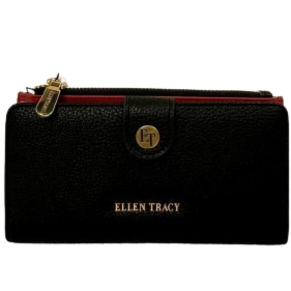 Ellen Tracy Handbags - NWT Ellen Tracy Wallet Black/Red